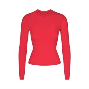Skims Red Long Sleeve Tee